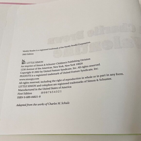 2003 Peanuts A Charlie Brown Valentine Charles M Schulz Hardcover Book - Picture 9 of 16